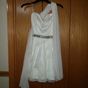 Cream Formal Dress with wrap